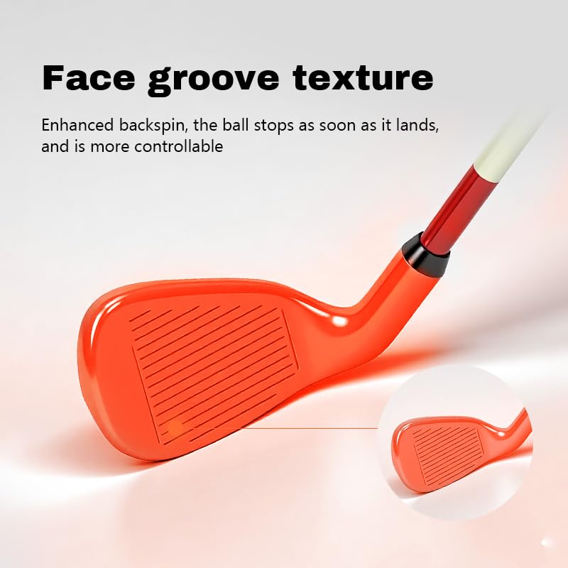 KONDAY Kids Golf Clubs Set Children Golf Set Yard Sports Tools Three Clubs with Carry Bag and Soft Balls (Orange) - Image 3
